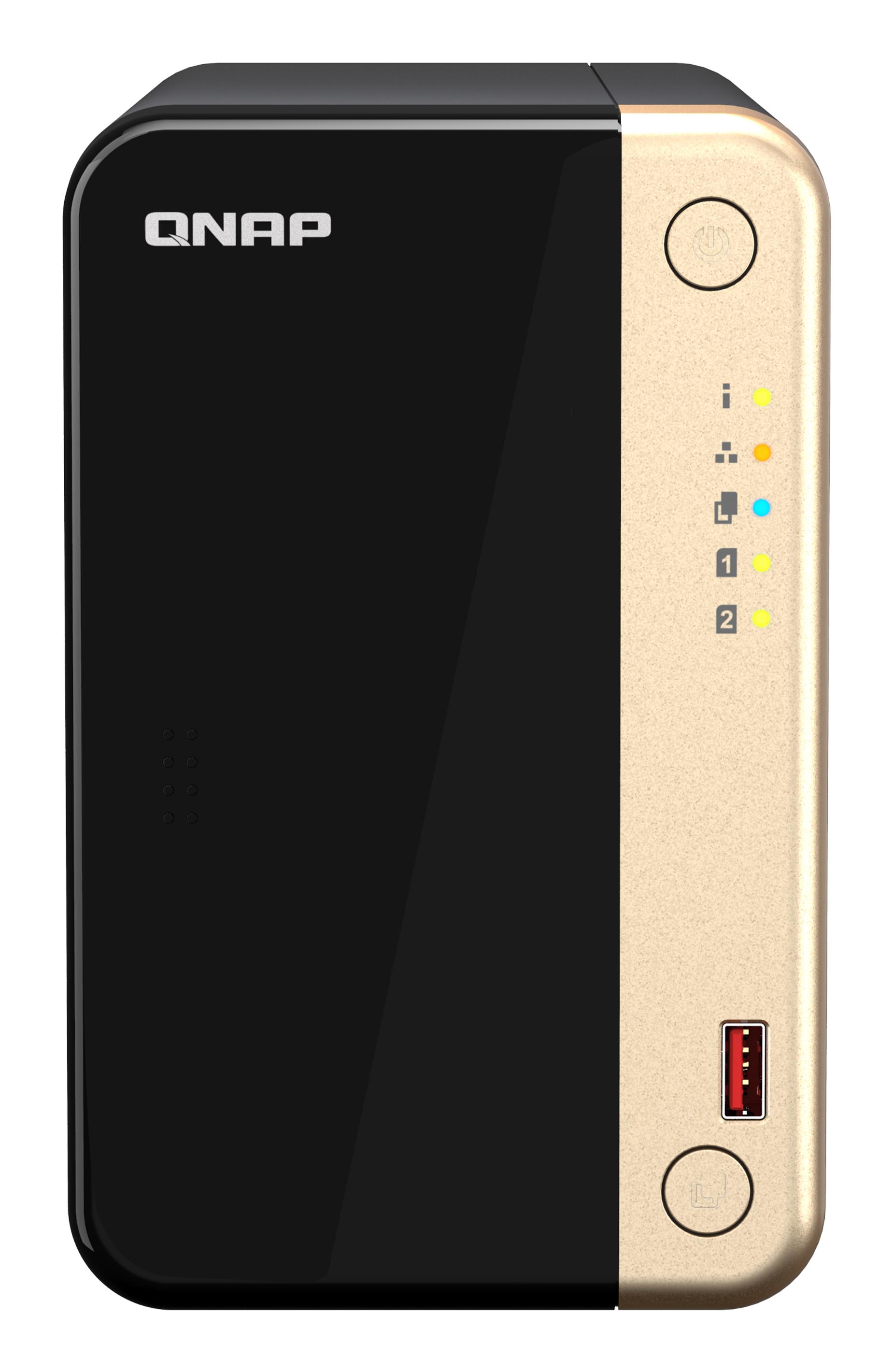 Qnap TS-264 2-BAY High-Performance Desktop NAS. Intel 4C/4T Processor, Burst UP TO 2.9GHZ With 8GB DDR4 RAM, 2 X 2.5GBE, 2 X M.2 2280 Pcie G